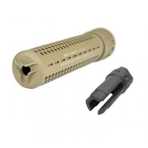 Глушитель страйкбольный быстросъемный 5KU KAC-QDC silencer with flash hider TAN 5KU-205-T